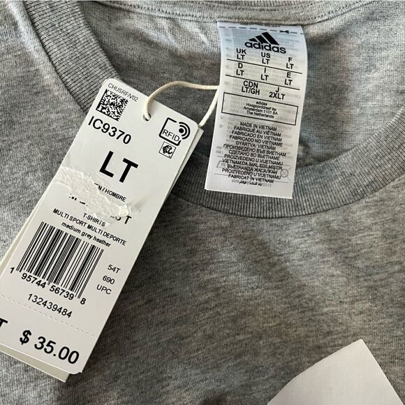 Adidas Multisport Long Sleeve Tee- Size Large Tall - Picture 5 of 7